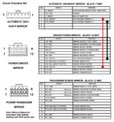 Power mirror pinouts