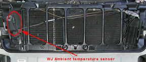 ambient temperature sensor location