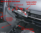 Glove box lamp removal